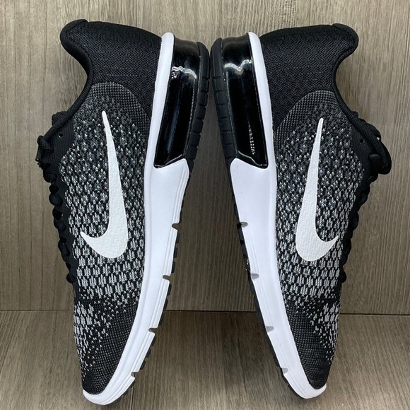 Nike Sneakers Womens Sz 9.5 Air Max Sequent 2 Athletic Running Shoes Black White - Picture 7 of 11